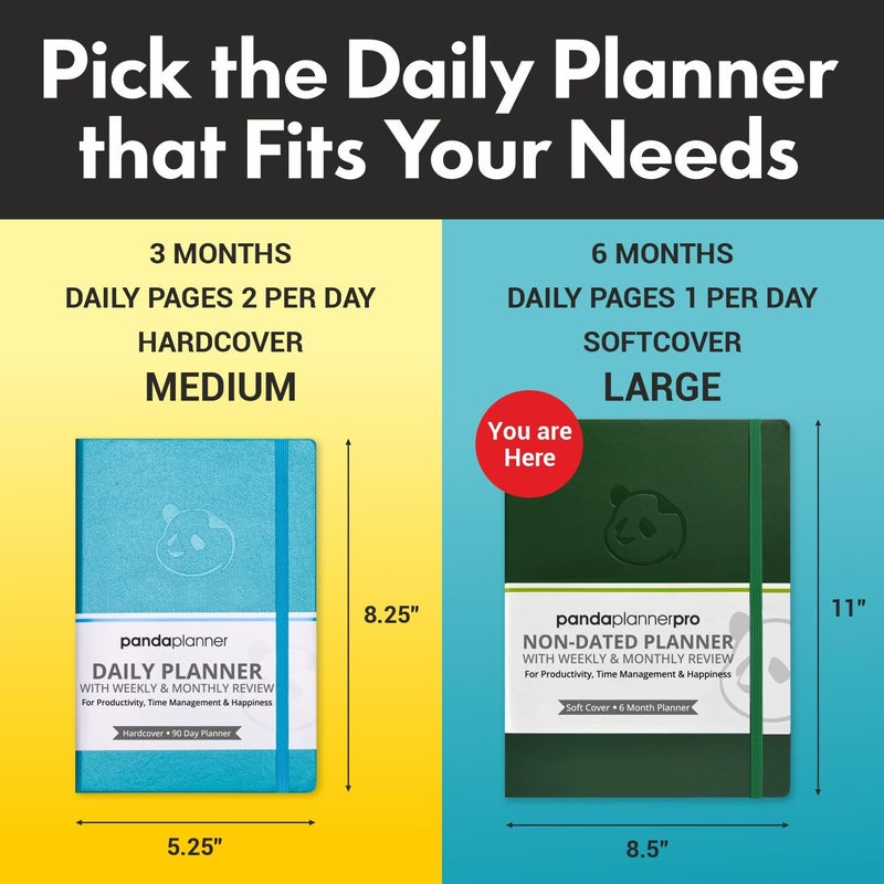 Panda Planner Pro 2026 - A4 6 Month Daily, Weekly & Monthly Planner for Productivity â€“ Large 8.5x11 Undated Day Planner, Goal Planner, Project Organizer & Habit Tracker Notebook â€“ Orange - Image 2